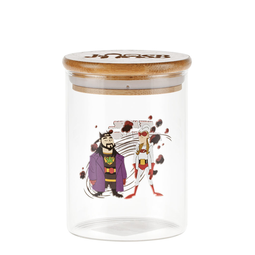 Jay and Silent Bob Glass Stash Jar | Bluntman and Chronic