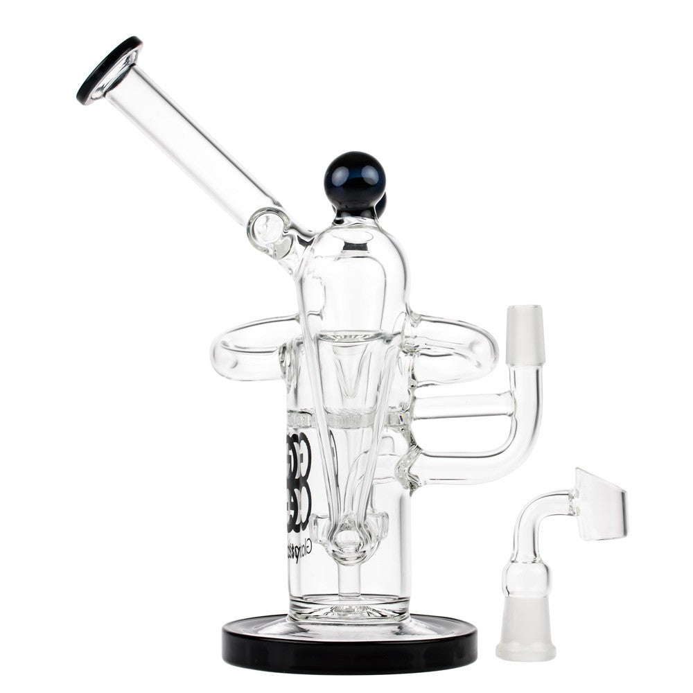 Glasscity Recycler Vapor Bubbler with Showerhead & Honeycomb Disc Perc - Glass Banger Included 