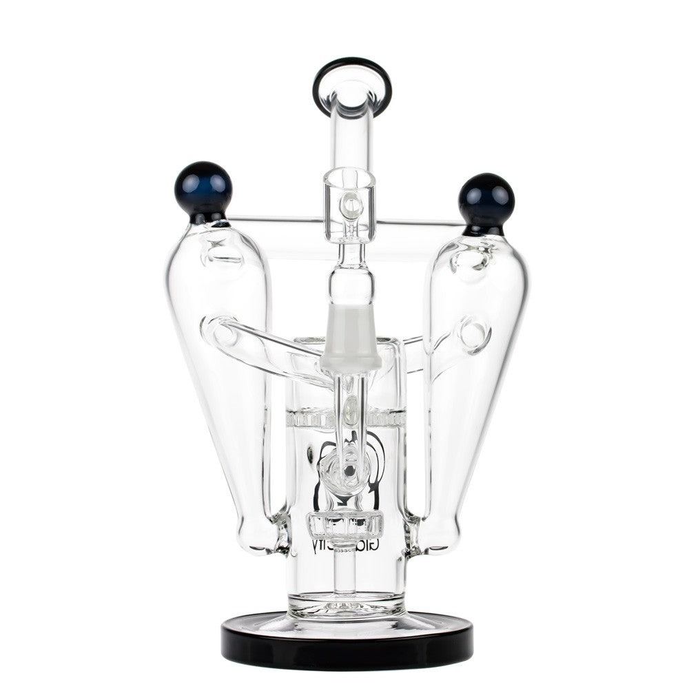 Glasscity Recycler Vapor Bubbler with Showerhead & Honeycomb Disc Perc - Front View