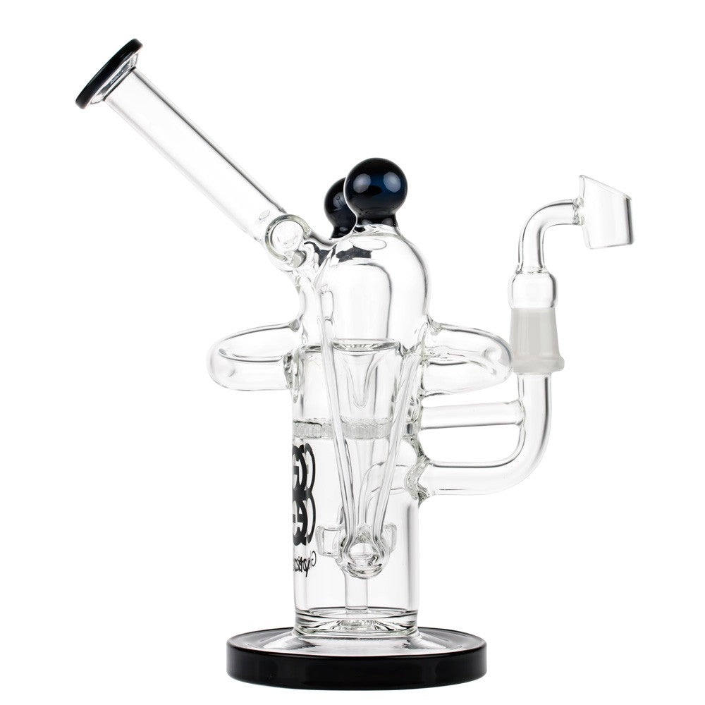 Glasscity Recycler Vapor Bubbler with Showerhead & Honeycomb Disc Perc - Side View 4