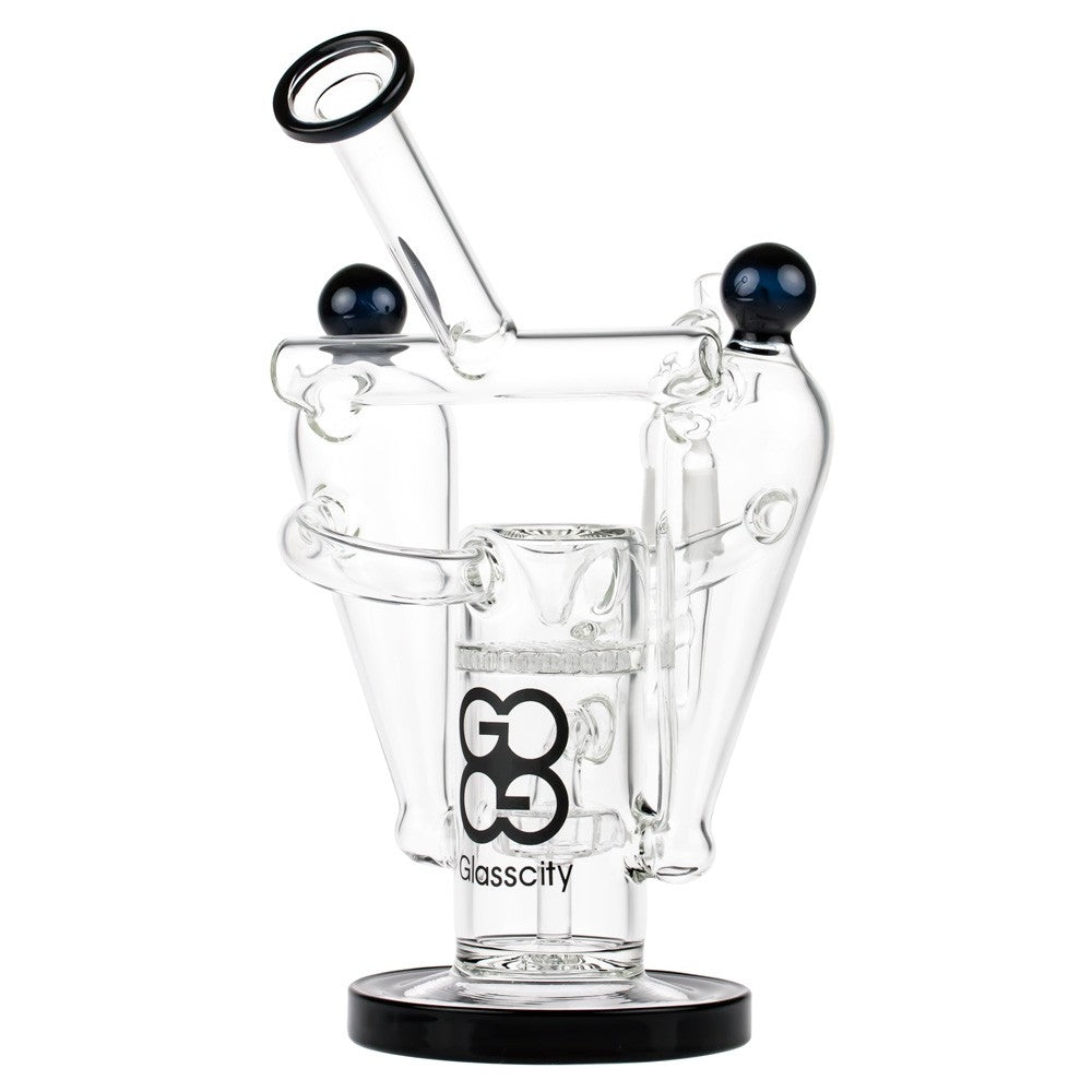 Glasscity Recycler Vapor Bubbler with Showerhead & Honeycomb Disc Perc - Side View 3