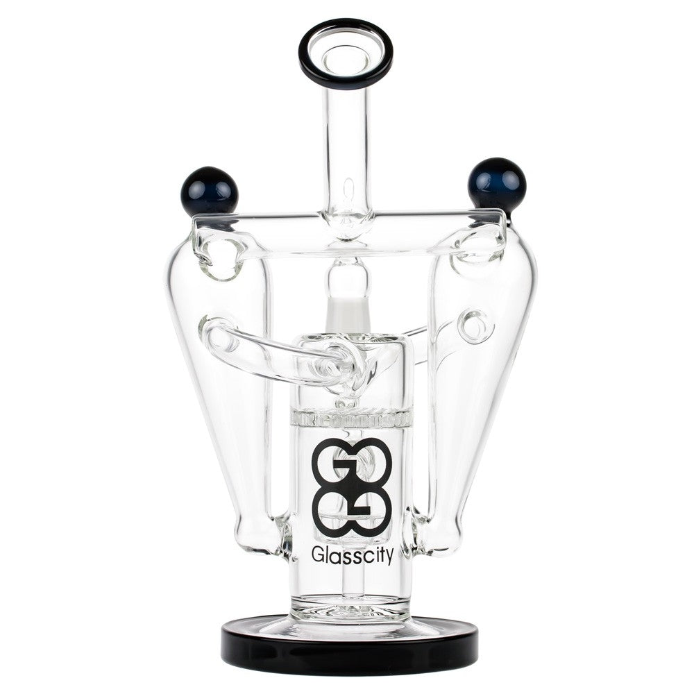 Glasscity Recycler Vapor Bubbler with Showerhead & Honeycomb Disc Perc - Back View 