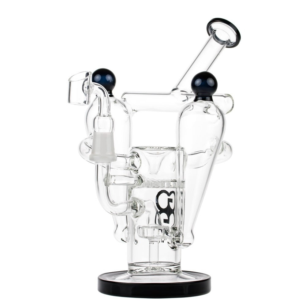 Glasscity Recycler Vapor Bubbler with Showerhead & Honeycomb Disc Perc - Side View 2