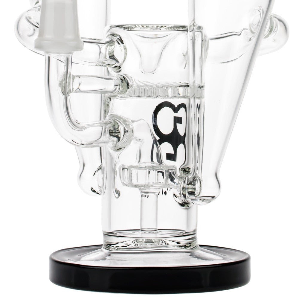 Glasscity Recycler Vapor Bubbler with Showerhead & Honeycomb Disc Perc - Close Up Percolators 