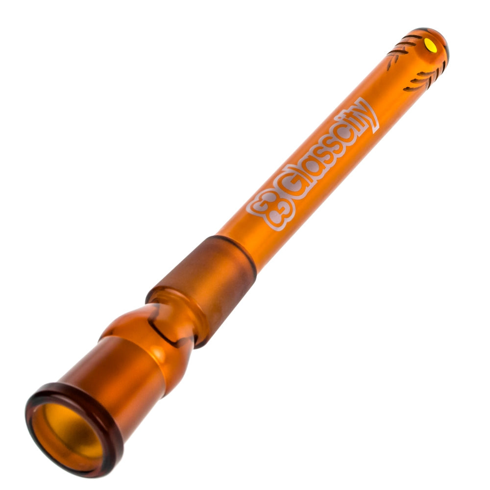 Glasscity Slitted Diffuser Downstem | 18.8mm | Amber - Front View 