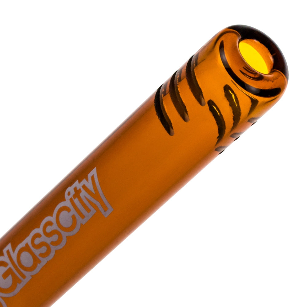 Glasscity Slitted Diffuser Downstem | 18.8mm | Amber - Close Up Slits 