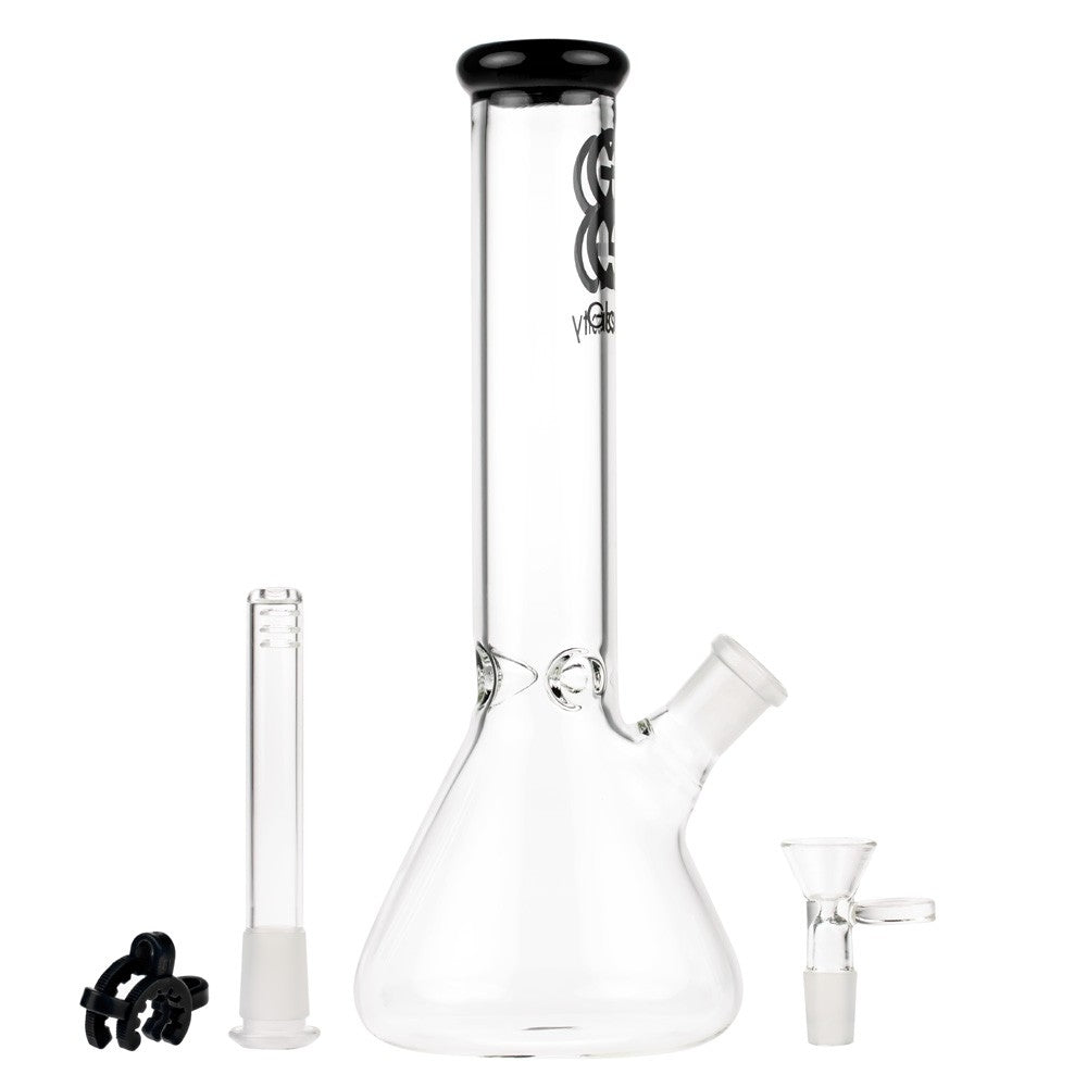 Glasscity Beaker Ice Bong | 10 inch | Black - Complete Set