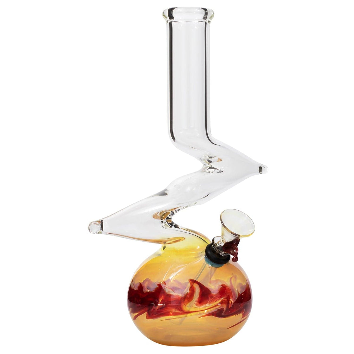 A front view of the 10" Zong Bubble Base Bong, showcasing its rounded base and clear glass construction.
