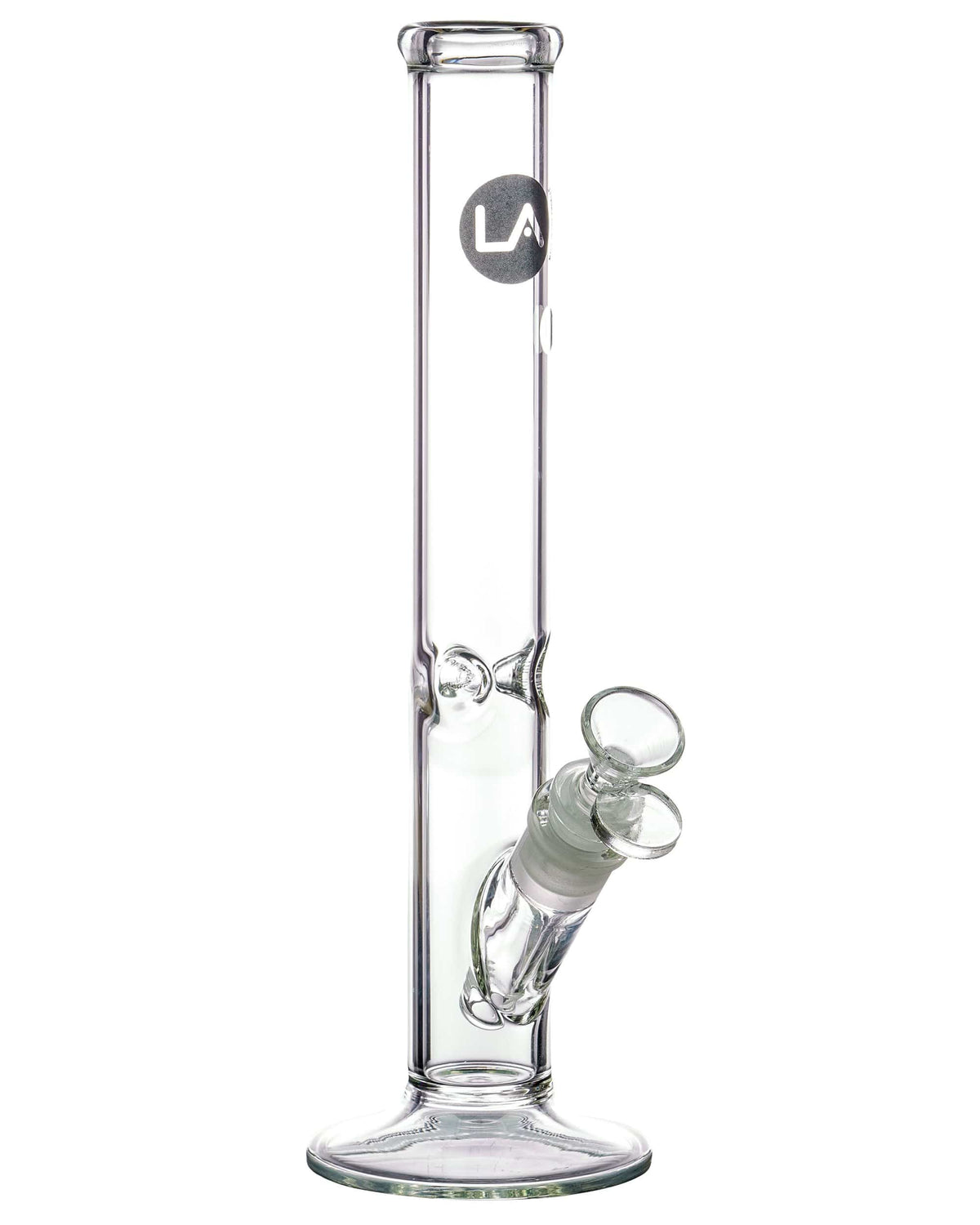 A front view of the 12" Clear Straight Tube, showing the clear glass construction and simple cylindrical shape.