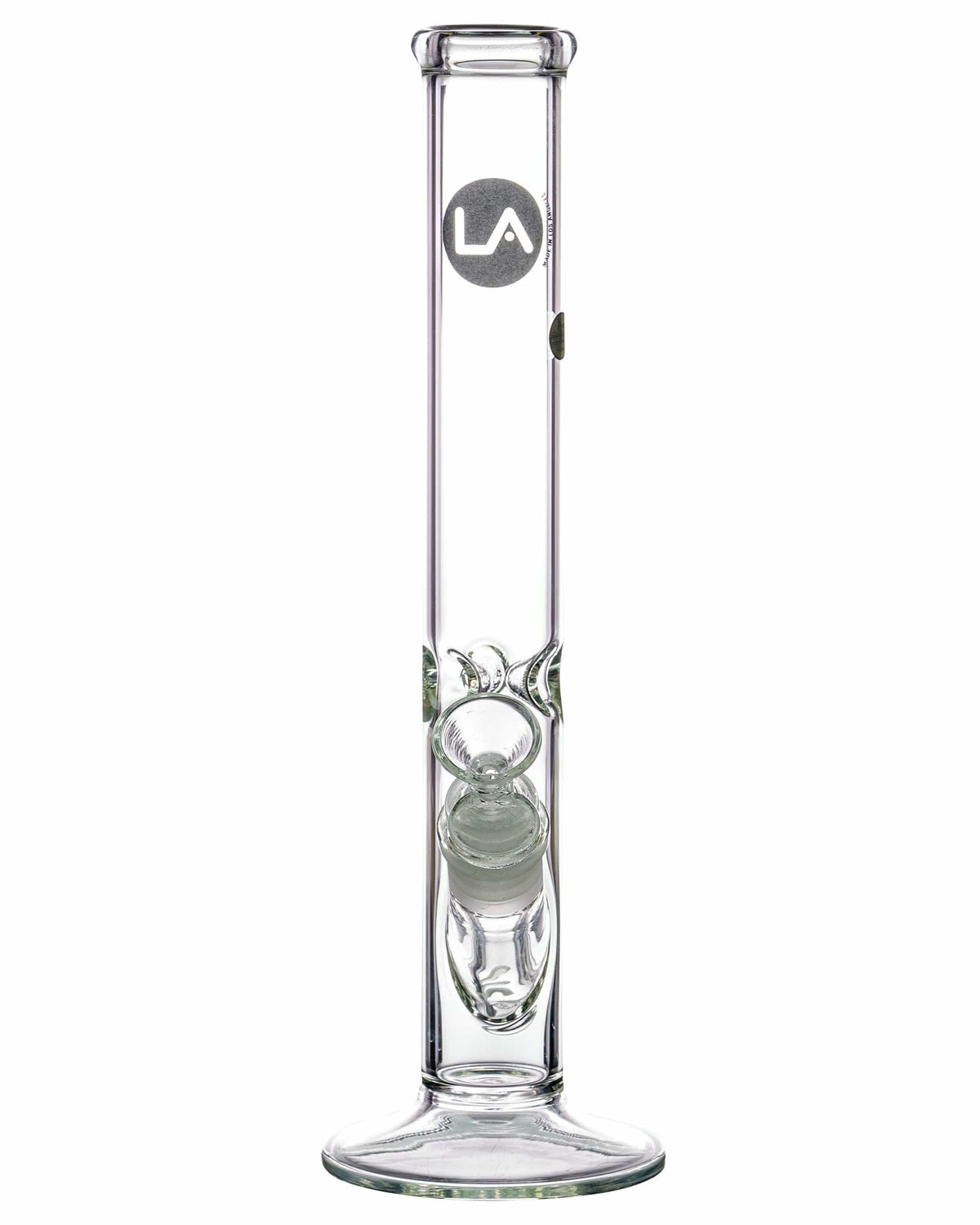 A studio shot of the 12" Clear Straight Tube, showcasing the simple, cylindrical form of the clear glass tube.