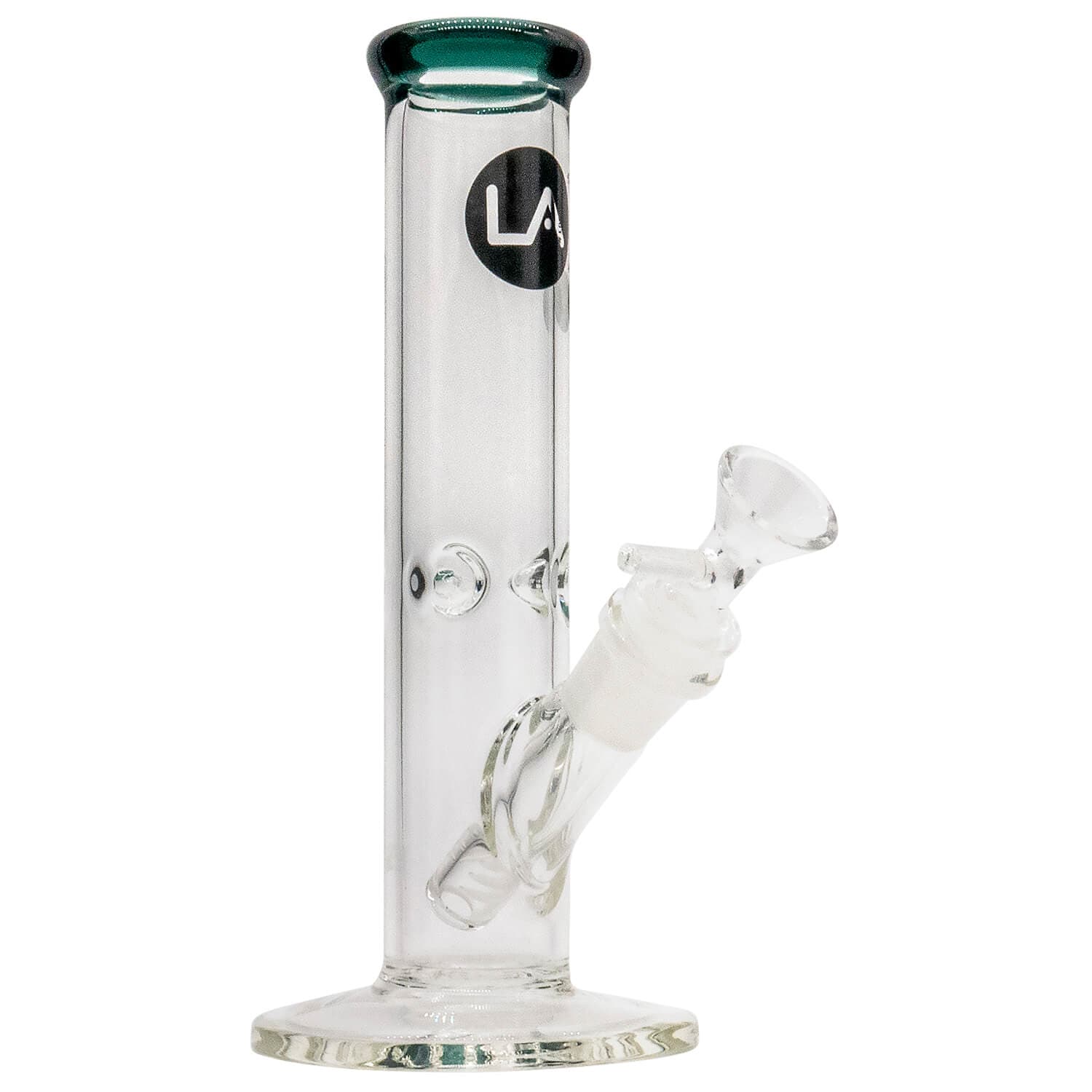 Front view of the 8" Straight Shooter Bong, a clear glass piece with a simple cylindrical shape.
