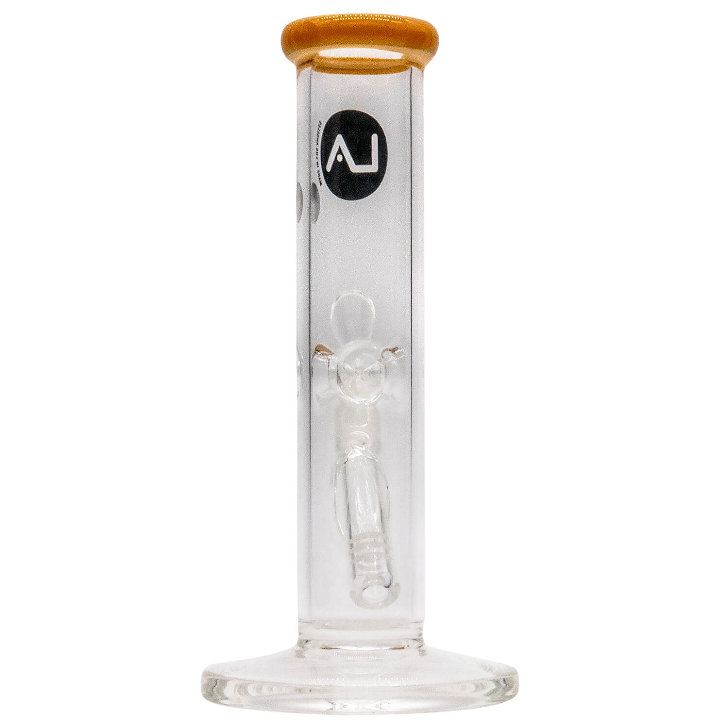 Front view of the 8" Straight Shooter Bong, a clear glass bong with a simple cylindrical shape.