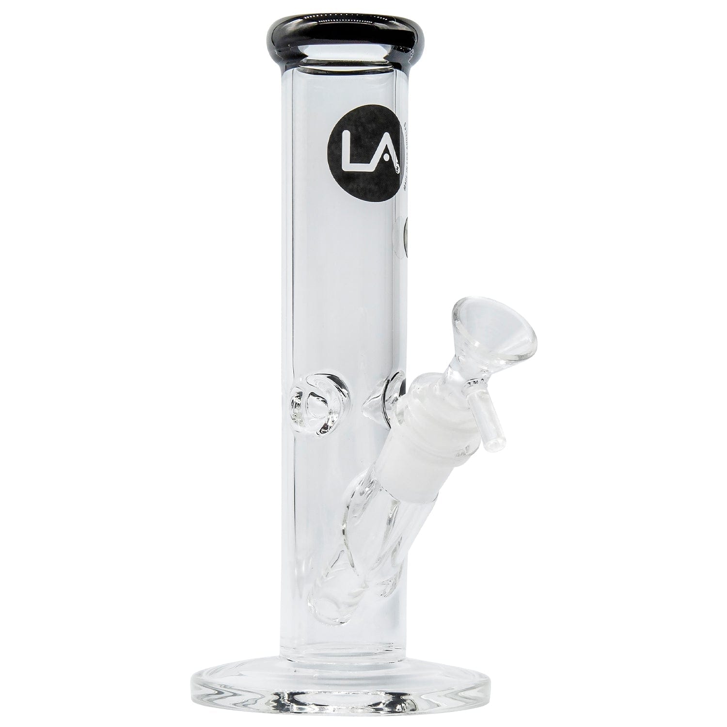 A front view of the 8" Straight Shooter Bong, a clear glass piece with a simple cylindrical shape.