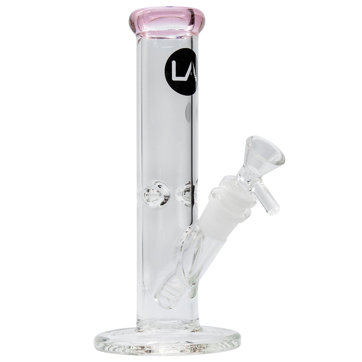 An 8" Straight Shooter Bong shown in a front view with clear glass and a simple cylindrical shape.
