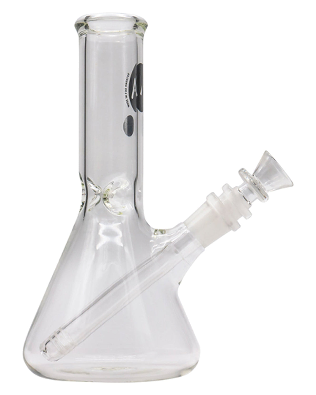 A front view of the 8" Thick Glass Beaker Waterpipe, showcasing the clear glass and simple beaker shape.