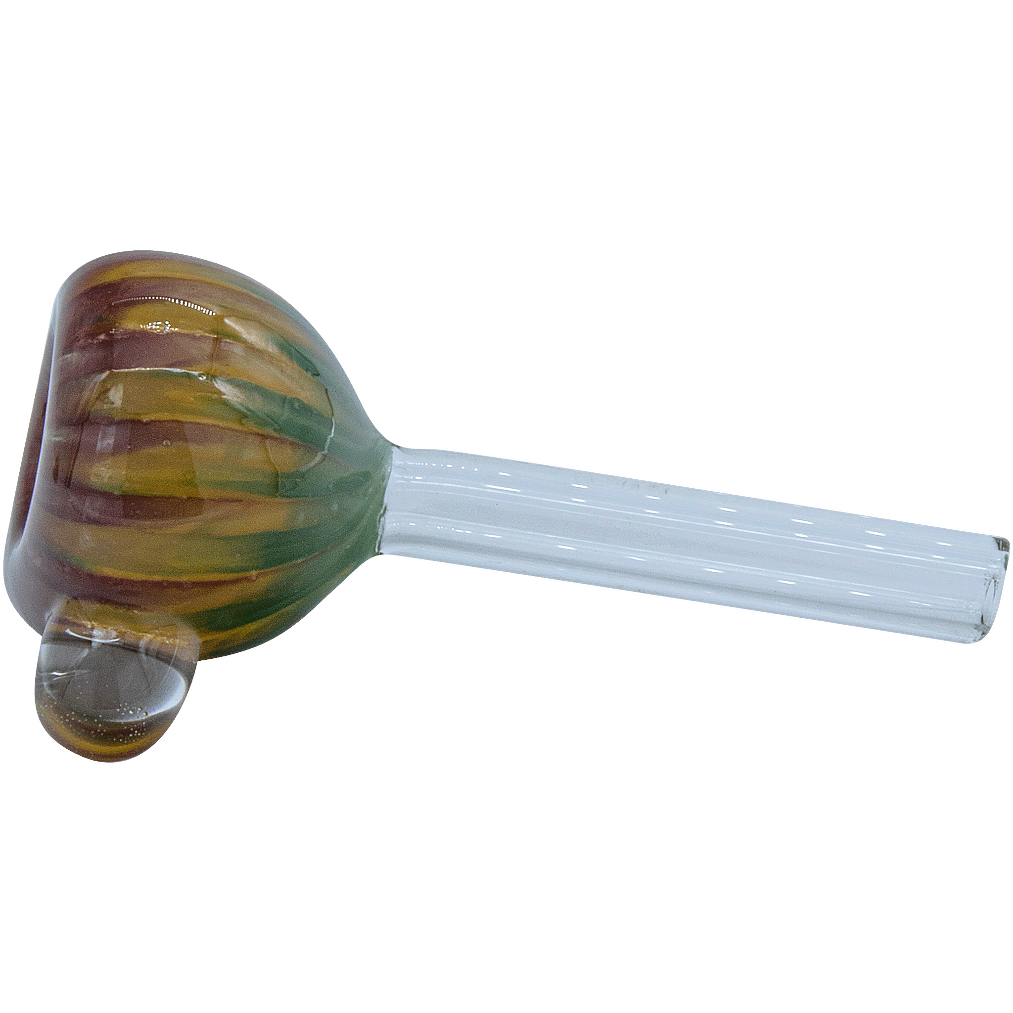A close-up view of the 9mm Rasta Slide Bowl, displaying a colorful glass bowl against a plain white background.