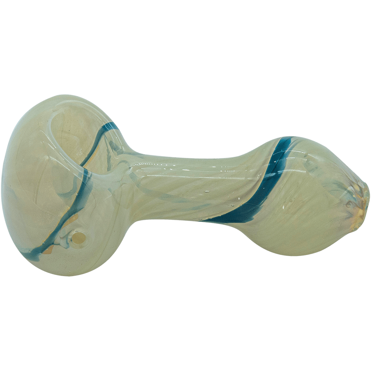 A close-up, angled view of the Bone White Color Spoon Pipe, showcasing its smooth, curved form against a plain white backdrop.