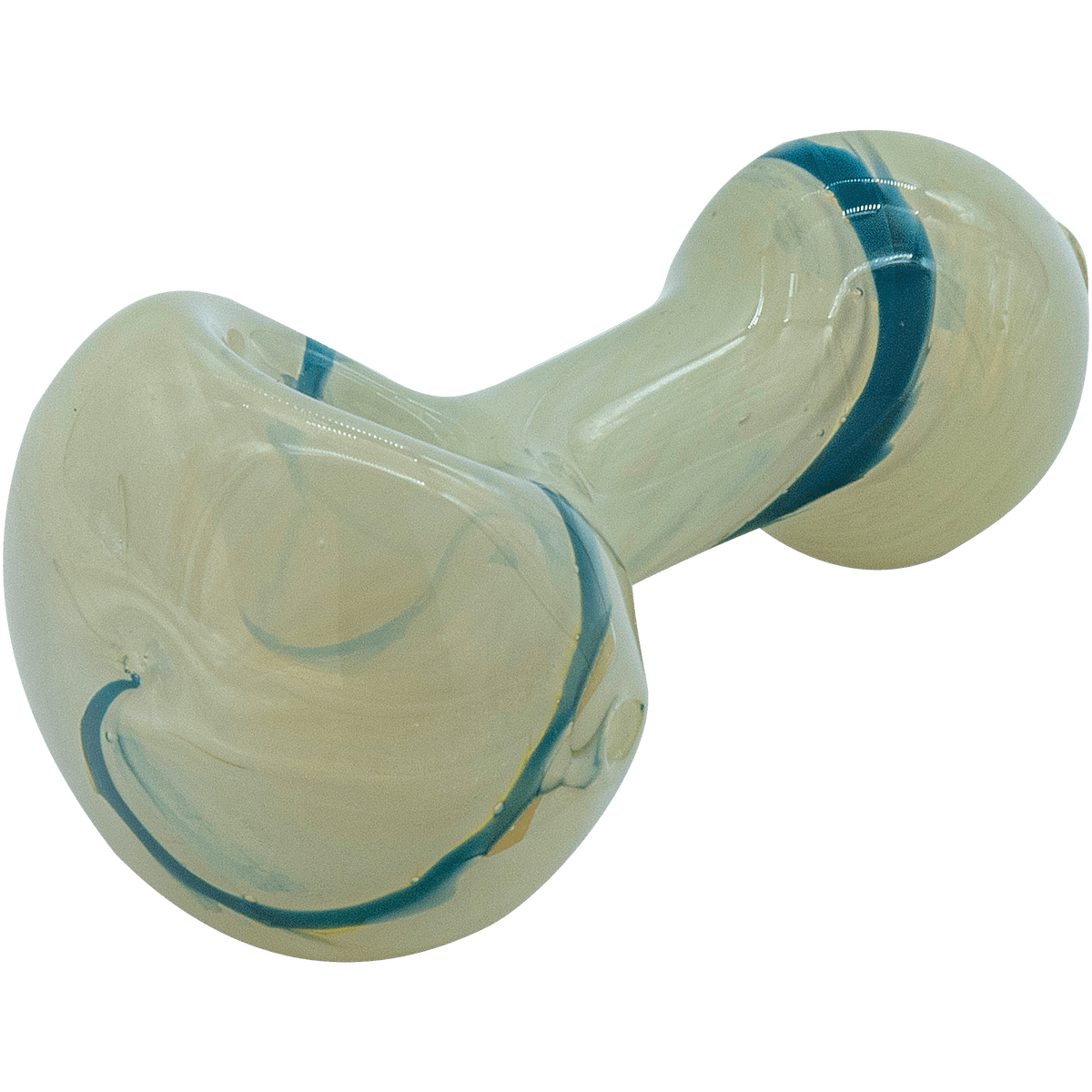 A close-up, angled view of the Bone White Color Spoon Pipe, showcasing its smooth, curved shape against a plain white background.