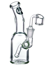 A three-quarter view of the Heavy Mini Can Dab Rig, showing the clear glass and compact size against a white background.