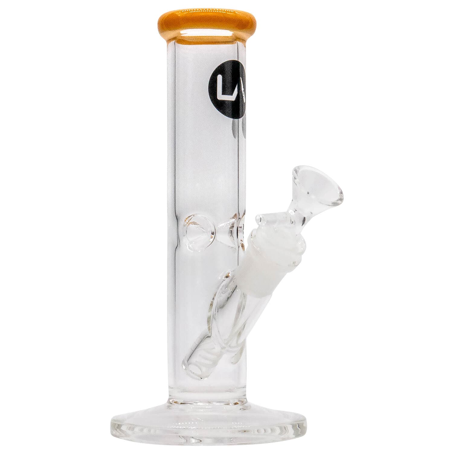 Front view of the 8" Straight Shooter Bong, a clear glass piece with a simple, cylindrical shape.