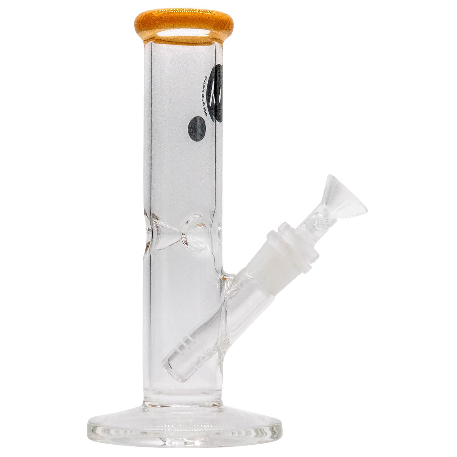 A straight-on view of the 8" Straight Shooter Bong, a clear glass piece with a classic cylindrical shape.