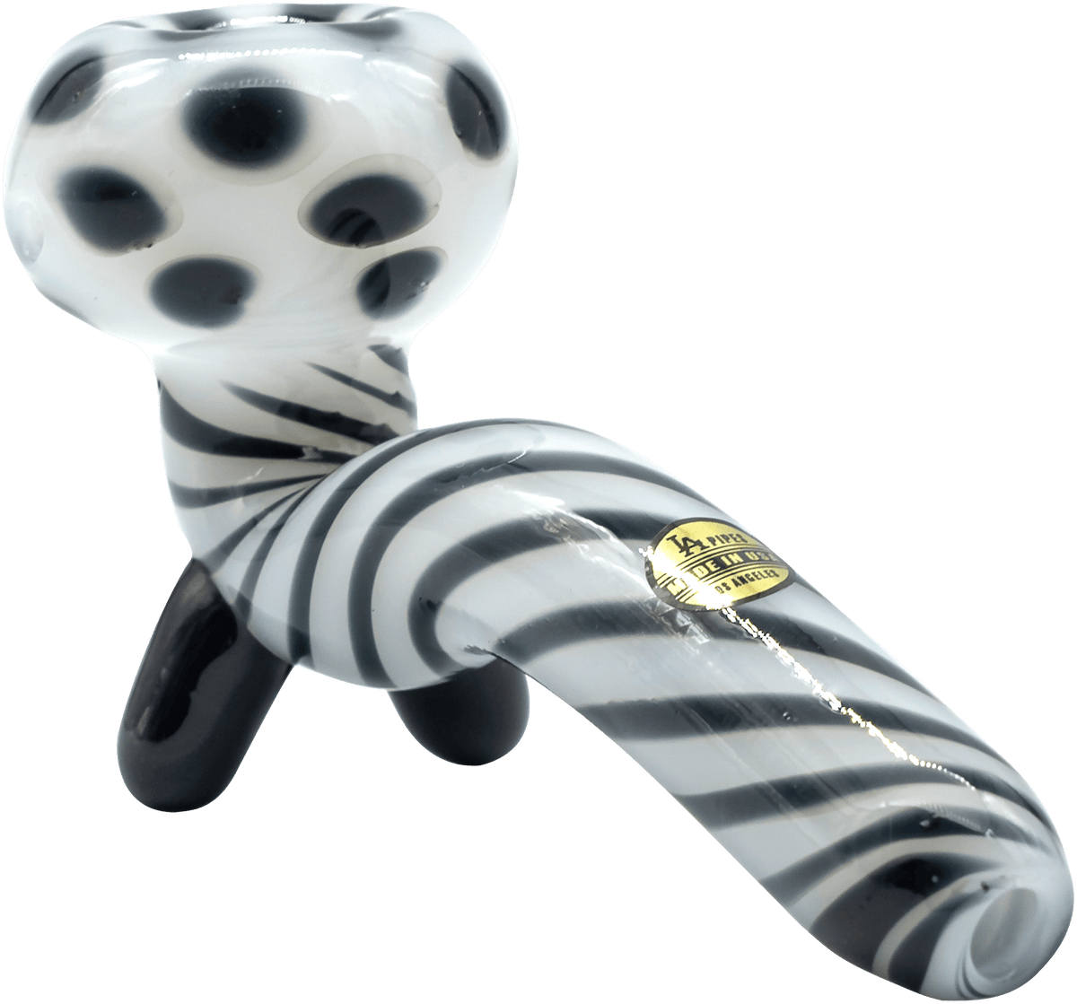 An angled view of the Ivory Locks Sitting Sherlock Pipe, showcasing its compact size and smooth, ivory-colored finish.