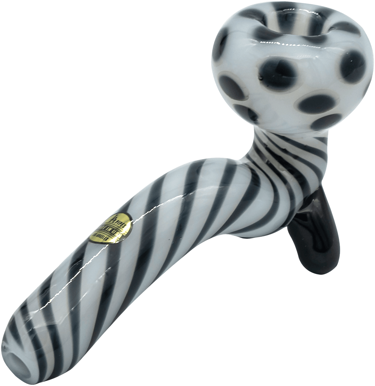 A detailed view of the Ivory Locks Sitting Sherlock Pipe, showcasing its curved shape and glossy finish against a plain white backdrop.