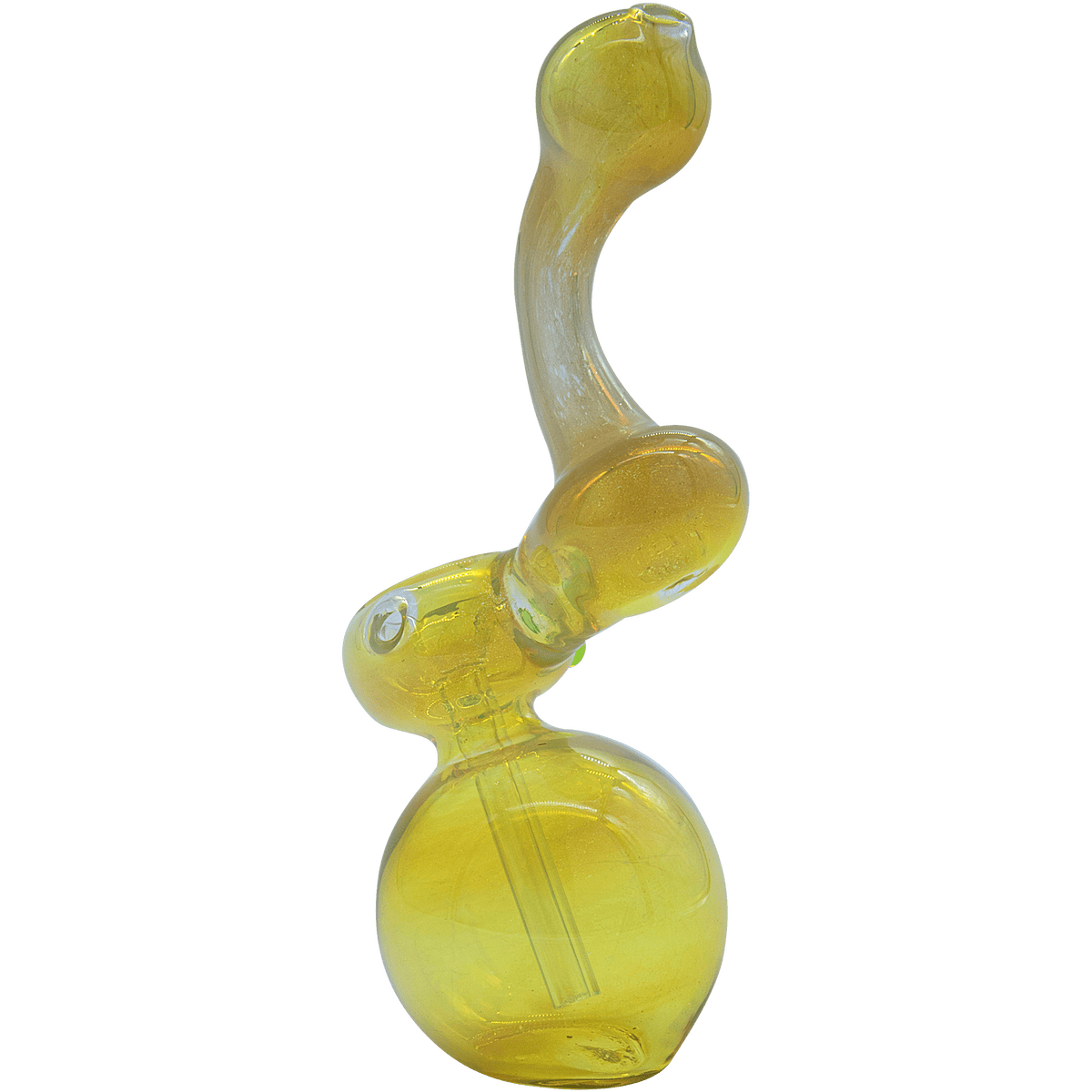 A side view of the "Silver Sherlock" Fumed Sherlock Bubbler Pipe, showing the curved glass and smoky fume pattern.