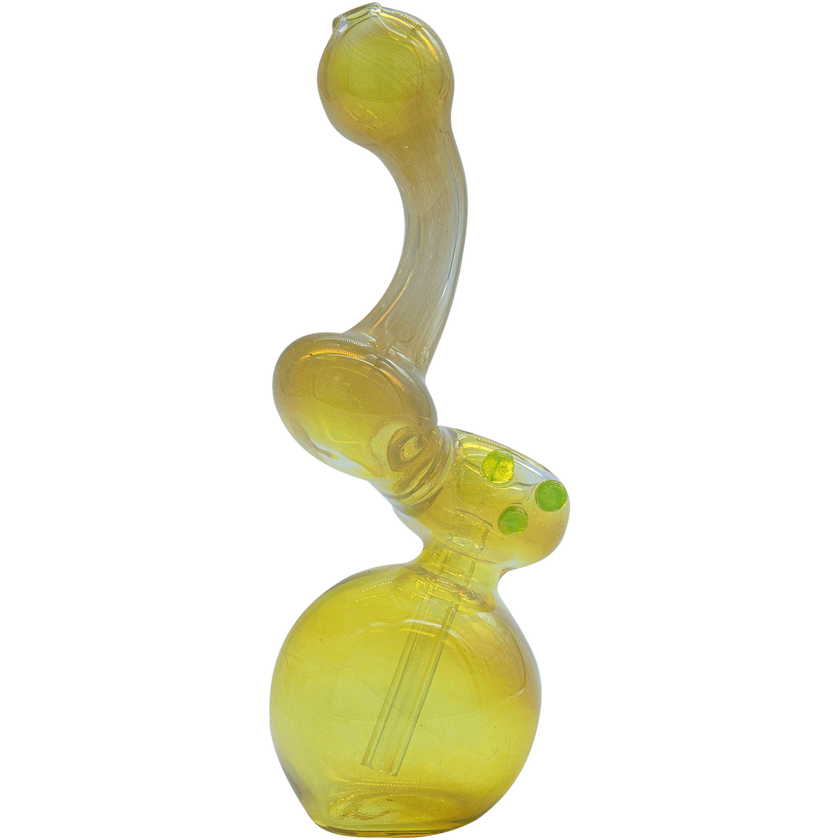 A front view of the “Silver Sherlock” Fumed Sherlock Bubbler Pipe, showcasing its curved form and subtle fume detailing.