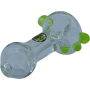 A studio shot of the Thick Glass Spoon Pipe, angled to showcase its curved form and glossy finish against a plain white background.