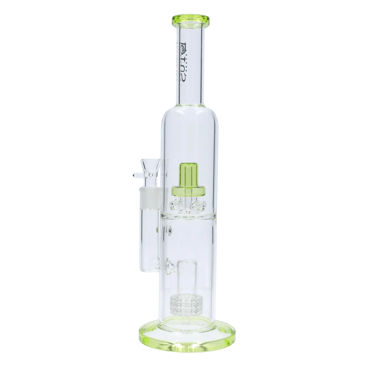 Lotus Dual Perc with Colour Accents Bong - 15 in.
