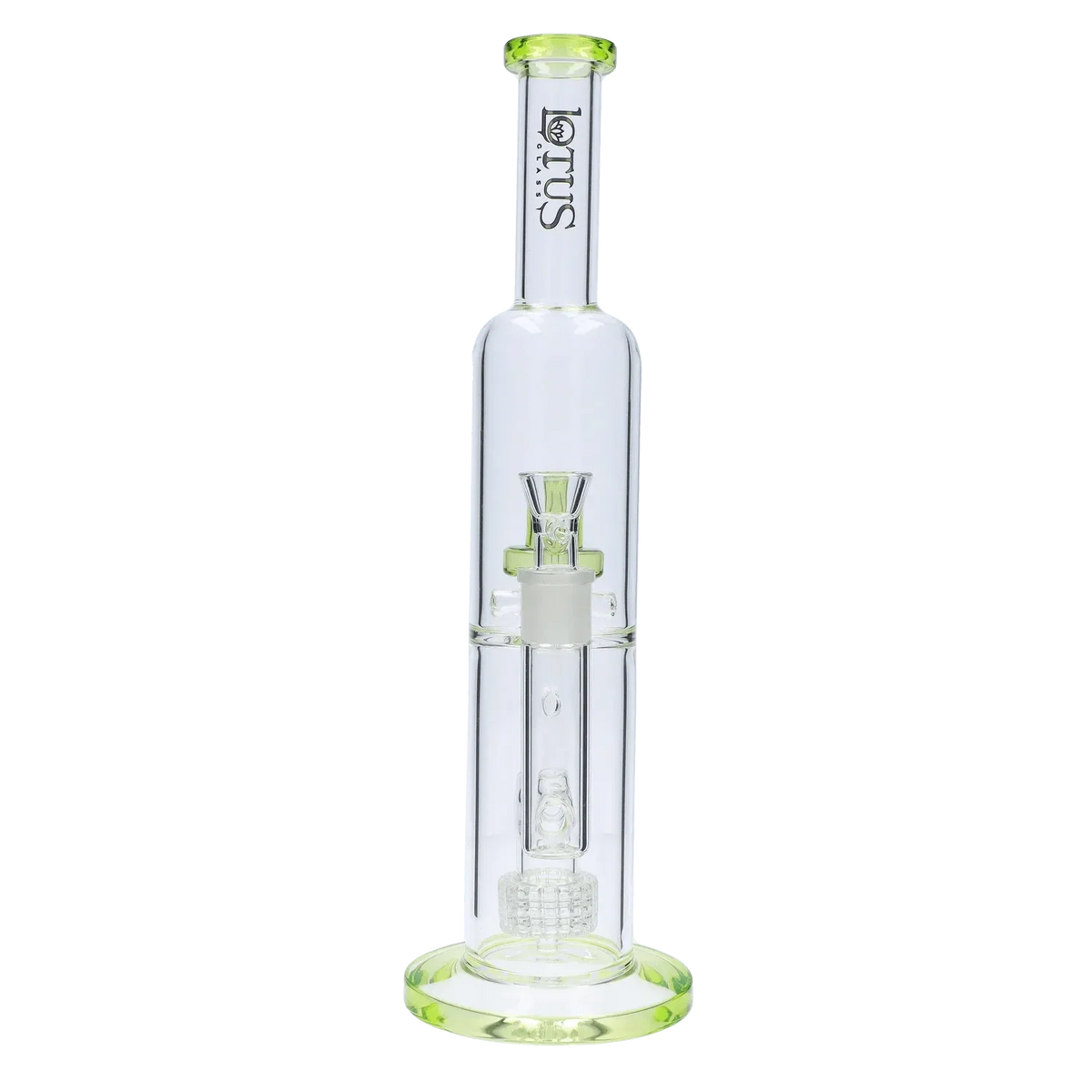 Lotus Dual Perc with Colour Accents Bong - 15 in.