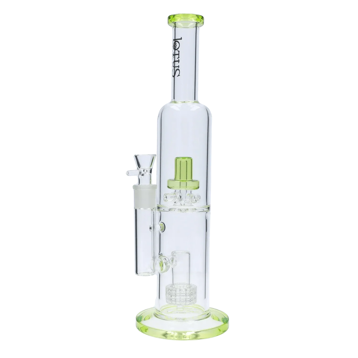 Lotus Dual Perc with Colour Accents Bong - 15 in.
