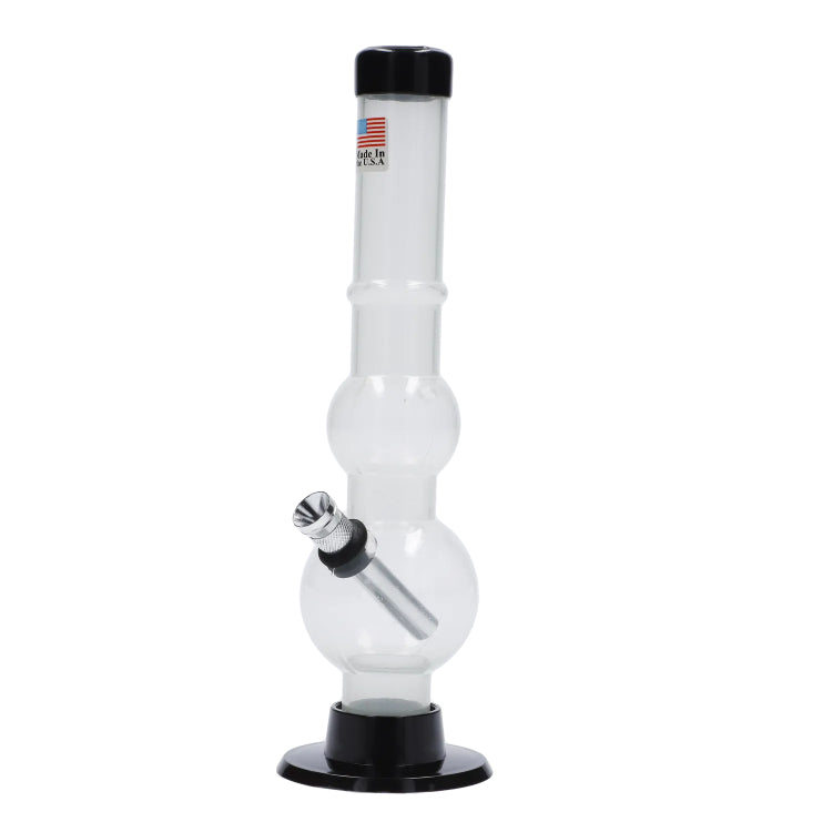 JM Plastics Double Bubble with Grip and Carb Hole Acrylic Bong - 8 in.
