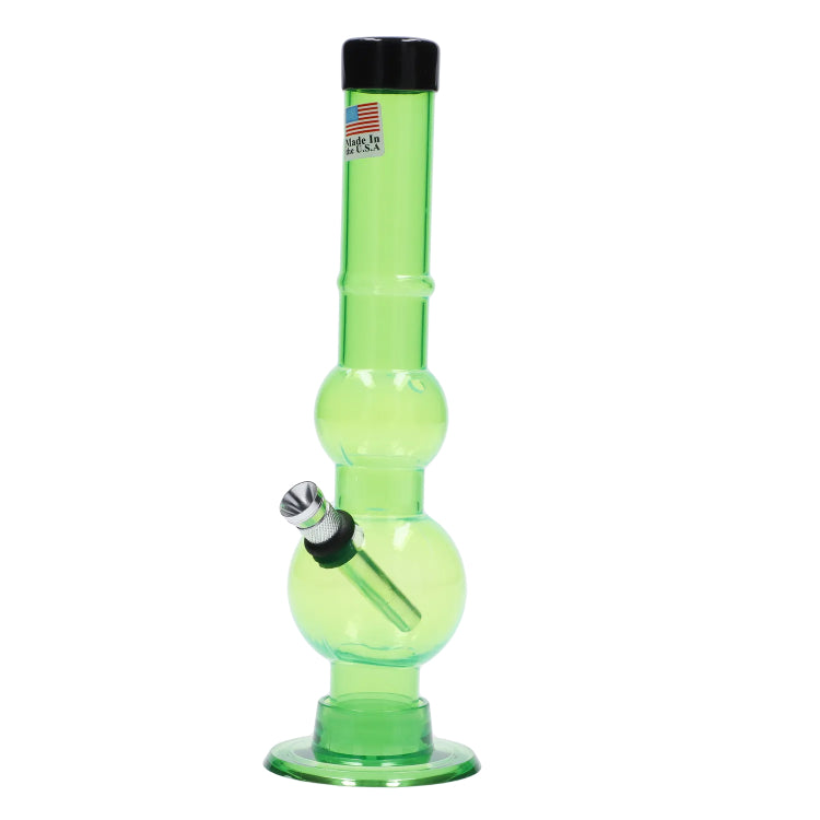 JM Plastics Double Bubble with Grip and Carb Hole Acrylic Bong - 8 in.