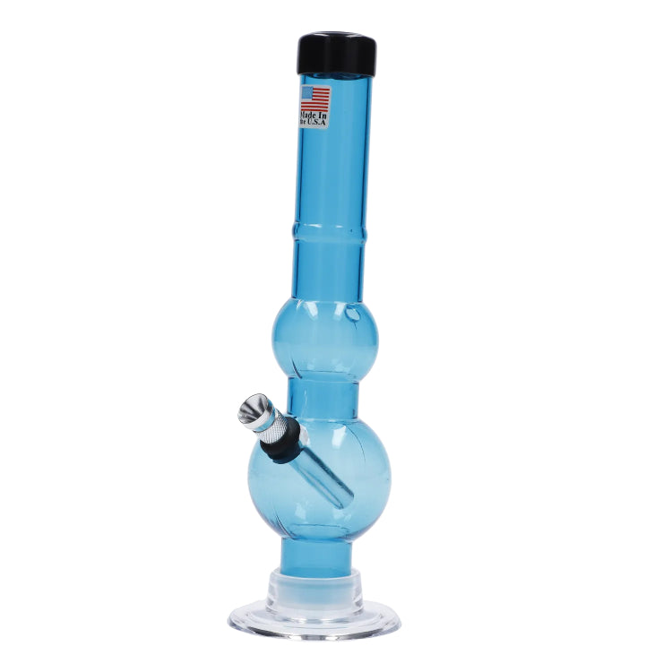 JM Plastics Double Bubble with Grip and Carb Hole Acrylic Bong - 8 in.