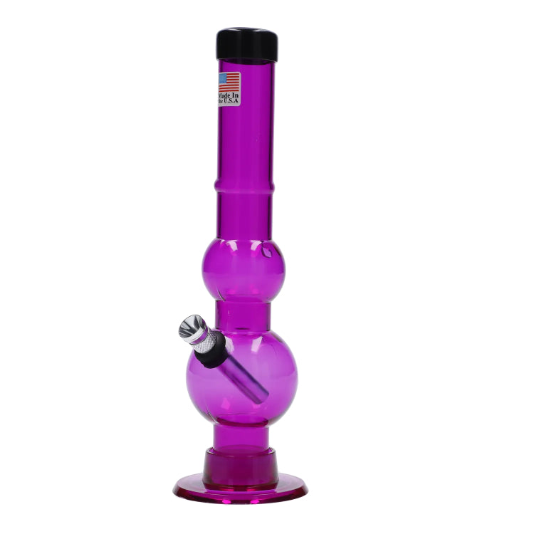 JM Plastics Double Bubble with Grip and Carb Hole Acrylic Bong - 8 in.