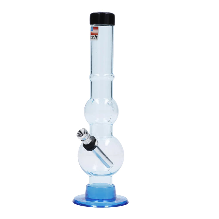 JM Plastics Double Bubble with Grip and Carb Hole Acrylic Bong - 8 in.