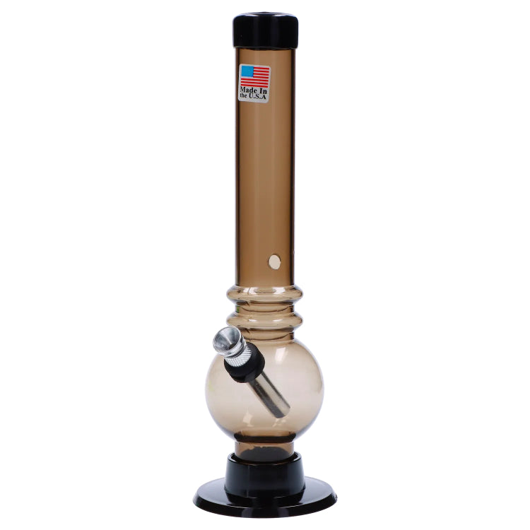 JM Plastics Bubble Base with Grip and Carb Hole Acrylic Bong - 8 in.
