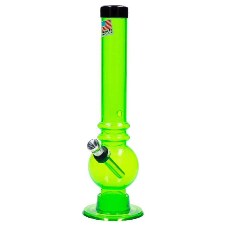 JM Plastics Bubble Base with Grip and Carb Hole Acrylic Bong - 8 in.