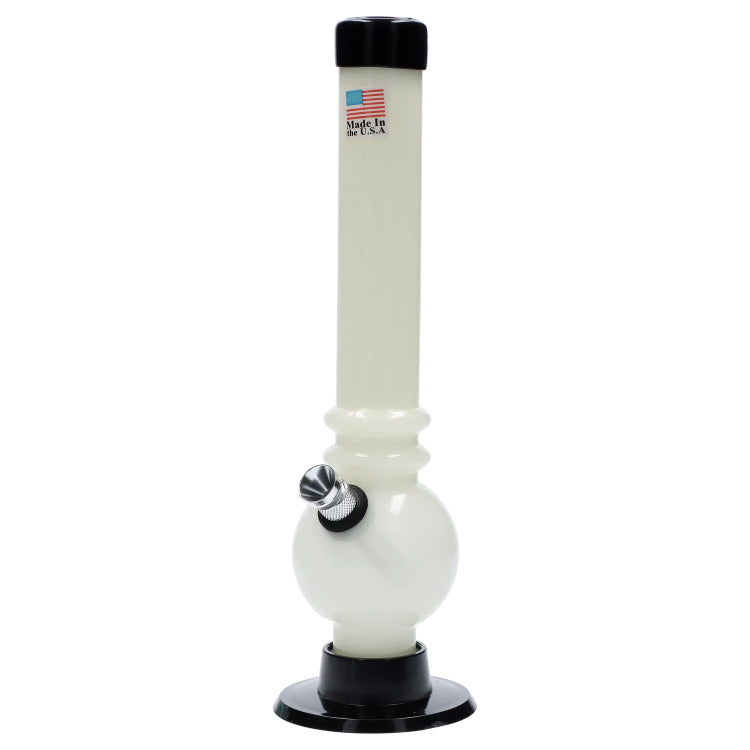 JM Plastics Bubble Base with Grip and Carb Hole Acrylic Bong - 8 in.