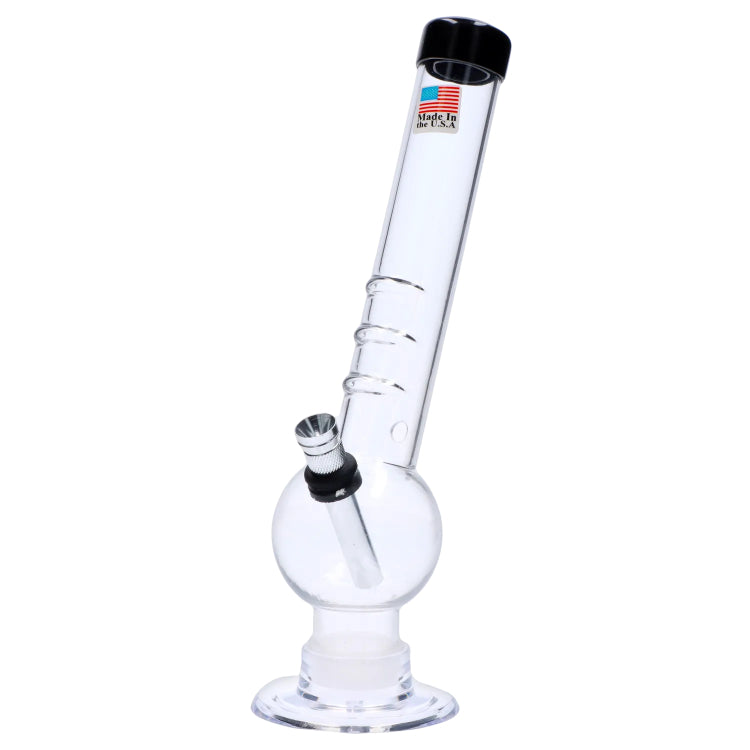 JM Plastics Bent Neck with Grip and Carb Hole Acrylic Bong - 8 in