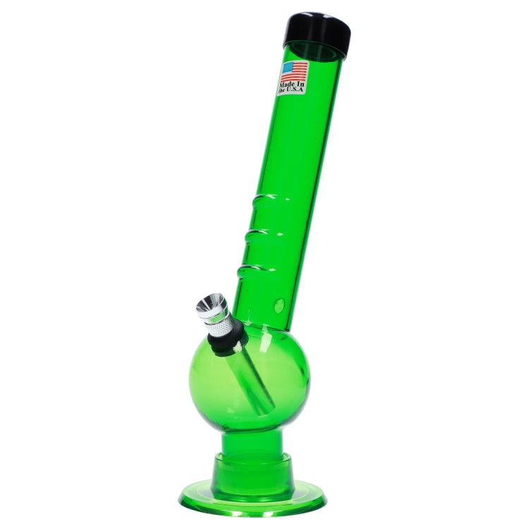 JM Plastics Bent Neck with Grip and Carb Hole Acrylic Bong - 8 in