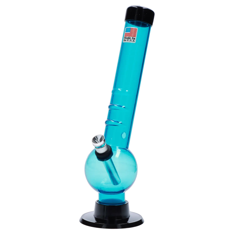 JM Plastics Bent Neck with Grip and Carb Hole Acrylic Bong - 8 in