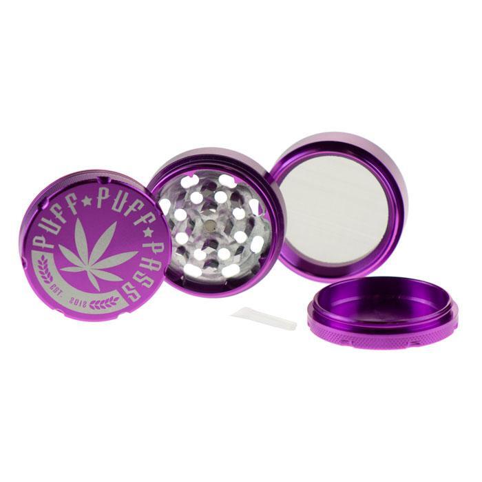 Famous Brandz Puff Puff Pass 4-Part Aluminum Herb Grinder | 62 mm
