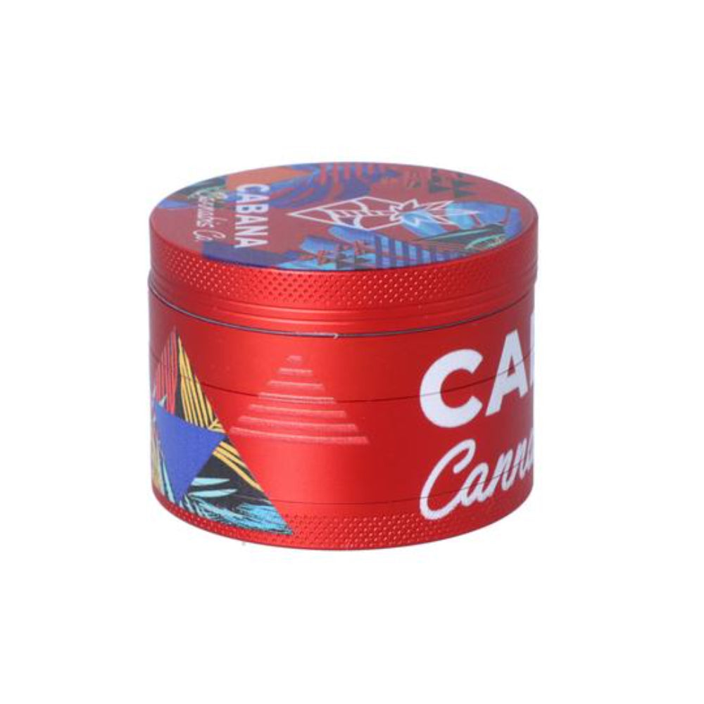 Cabana Cannabis Co. The Dawn 55mm 3 Stage Herb Grinder | Red | side view 3