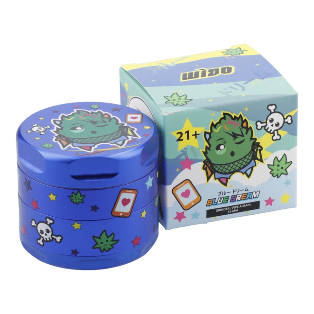 Wido 4-Part Strain Aluminum Grinder | Blue Dream | box
