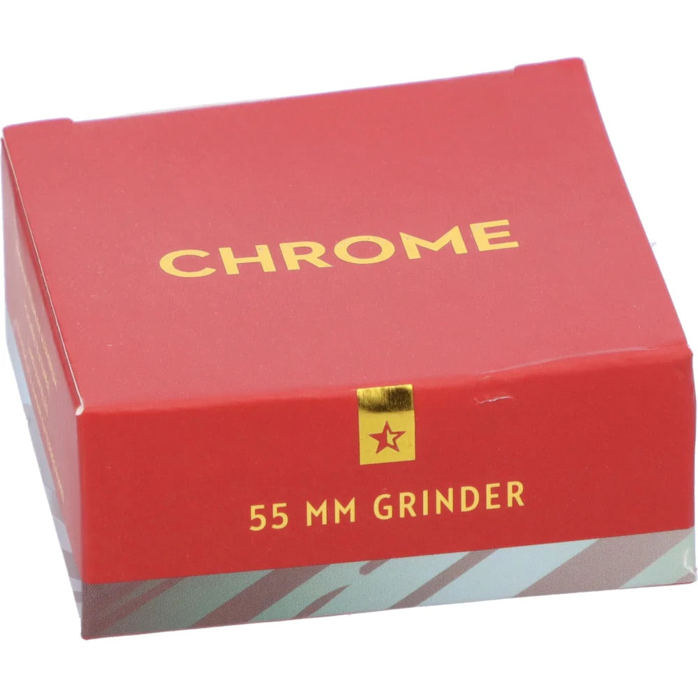 Famous X 1 Stage Herb Grinder | Chrome | box
