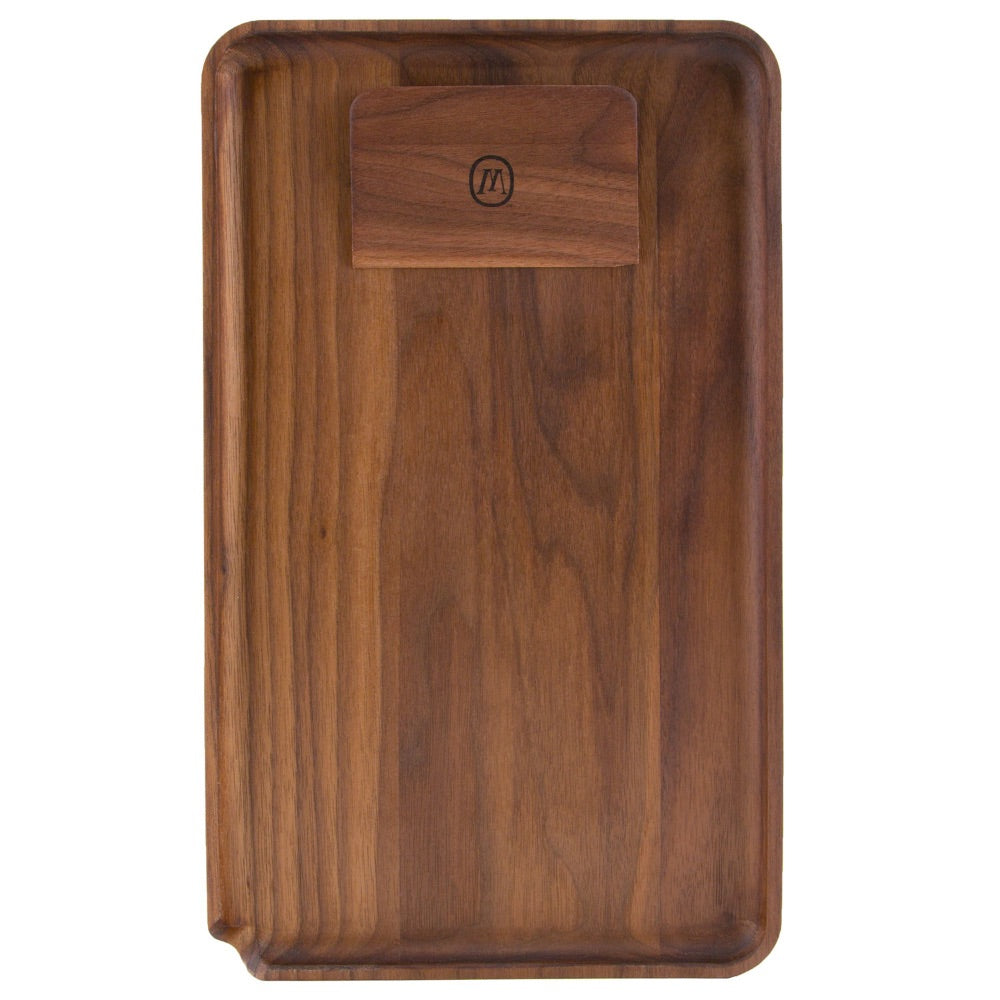 Marley Natural Black Walnut Tray with Scraper | top view