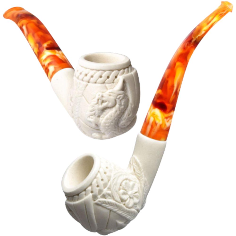 Embossed Dragon Standard Meerschaum Sherlock
